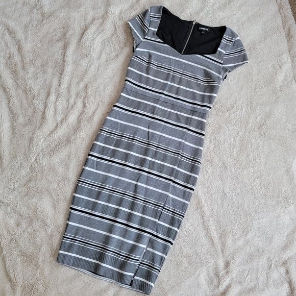 Express Striped Pencil Dress - Picture 1 of 5